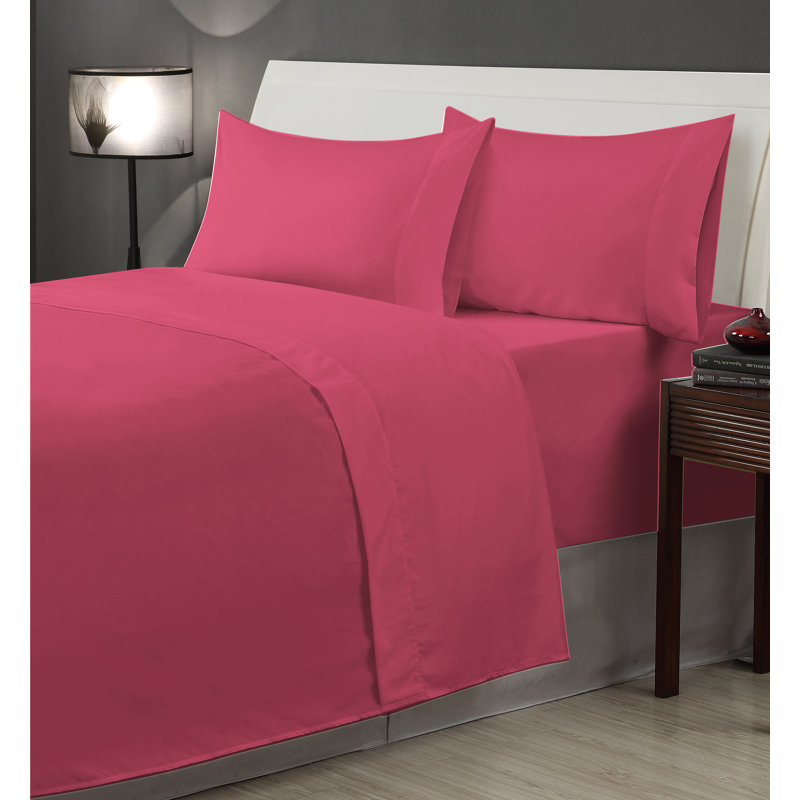 Billie-J Microfiber Sheet Set, Full, Raspberry