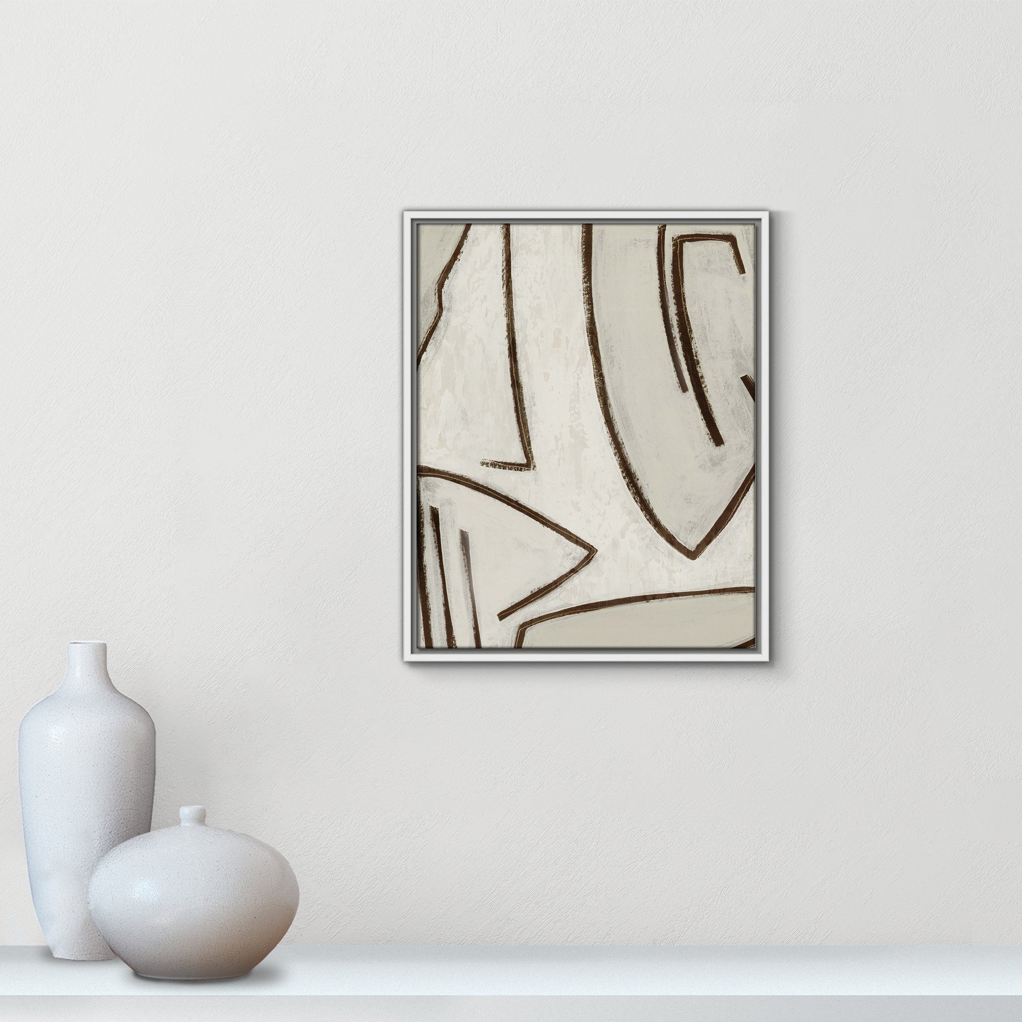 Line Work II, White,  17.5" W x 21.5" H