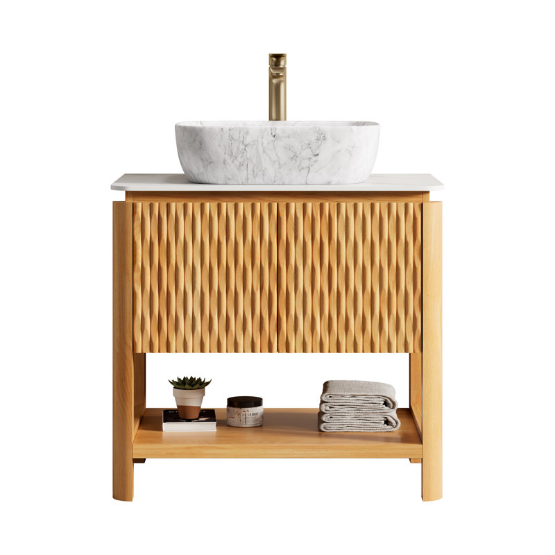 Meuble-lavabo en céramique 30 po blanc