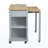 47 Inch Kitchen Island With Extendable Dining Table, Rubber Wood Veneer Kitchen Table With Internal Storage Rack, Power Outlet, Kitchen Island With Storage 2 Drawers 2 Cabinet,Grey Blue-1913154084