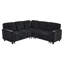 Canapé-lit modulaire convertible de 81 po avec lit escamotable de 81 po et canapé modulaire en chenille modulaire en L à 5 places avec méridienne de rangement et chargement USB pour le salon et l’appartement-757202211