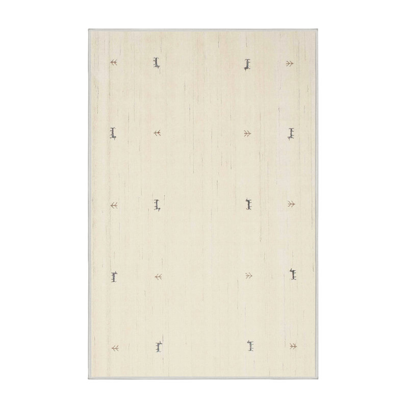 Surface beige contemporaine tapis Soldado, Rectangle 5 pi x 7 pi