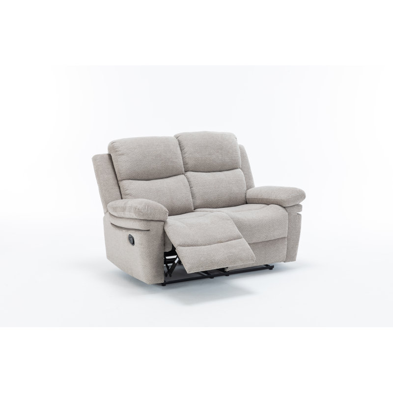 Causeuse inclinable en tissu en chenille de 60 po Jozeph, Beige