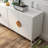 Square Handle Solid Wood Sideboard, 4 Doors And Double Storage Space, Living Room Buffet, Tv Stand, E1 & Iron Frame, Painted, Stable Sideboard With Legs - Ensures Firm Support
