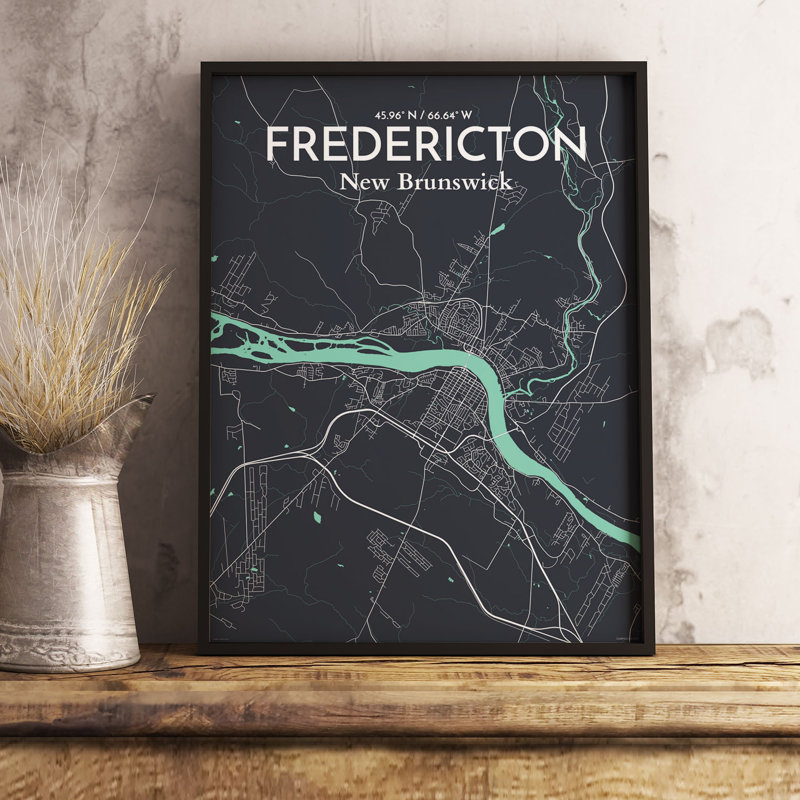 Fredericton City Map - No Frame Print, 61cm H x 46cm W