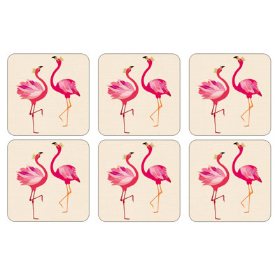 Pimpernel Sm Flamingo Coasters 4"X 4"