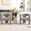 Ensemble de 2 fauteuils modernes rembourrés carrés 28 po.-88068642