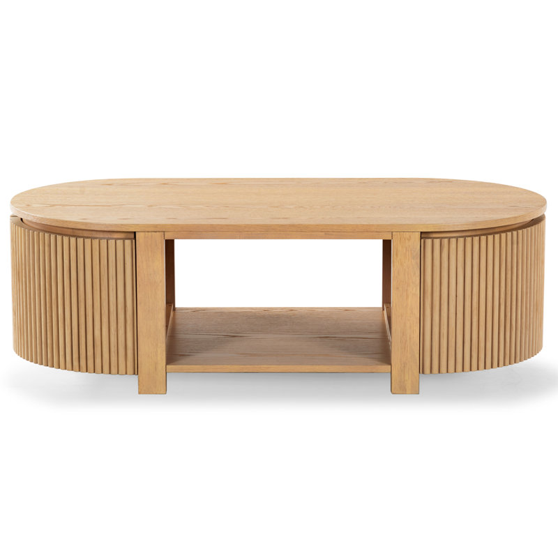 Table basse Christy Reeded, Chêne