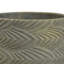 Jardinière cylindrique, motifs de plumes surélevées, terre cuite grise et dorée 7 pouces