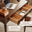 Bureau rectangulaire en bois massif brun noisette-1490603080