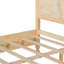 Structure de lit plateforme très grand en bois avec tête de lit à panneau classique, support de lattes en bois, aucun sommier requis, assemblage facile, naturel-132831892