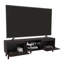 Meuble télé H 20,4 po, 2 portes, 2 tablettes, wengé noir - salon