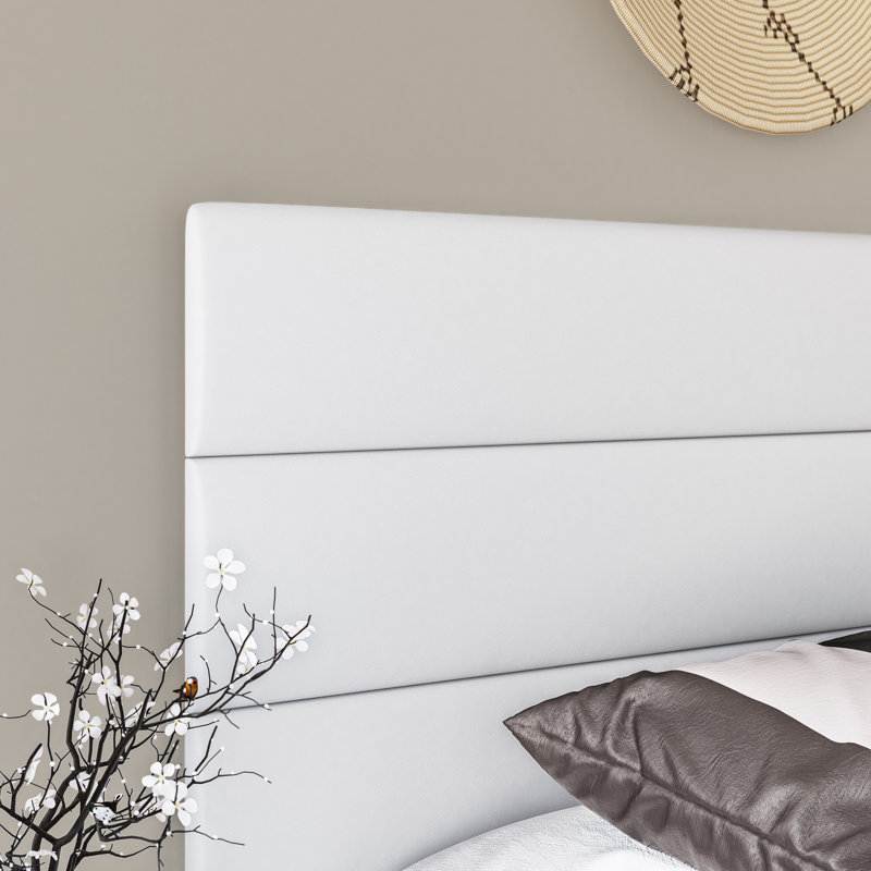 Boyd Sleep Napoli Faux Leather Fabric Upholstered Platform Bed Frame w/Adjustable Headboard, no Noise Strong Wood Slat Support, Box Spring/Foundation Required, Easy Effortless Assembly,