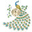 Domagala Luxury Peacock Metal Wall Clock
