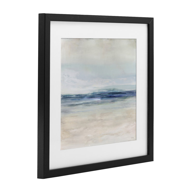 «Coastal Calm Beach Horizon», reproduction sous verre encadrée, design par Amber Sterling, H 13 po x l 13 po