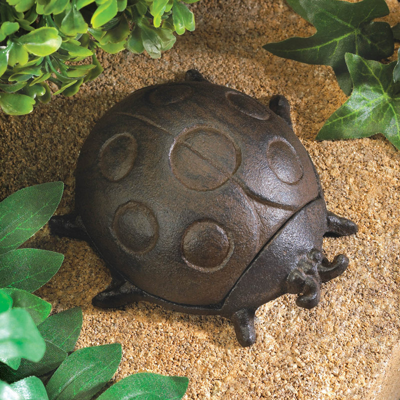 Cast Iron Ladybug Key Hider | Hidden Garden Spare Key Safe