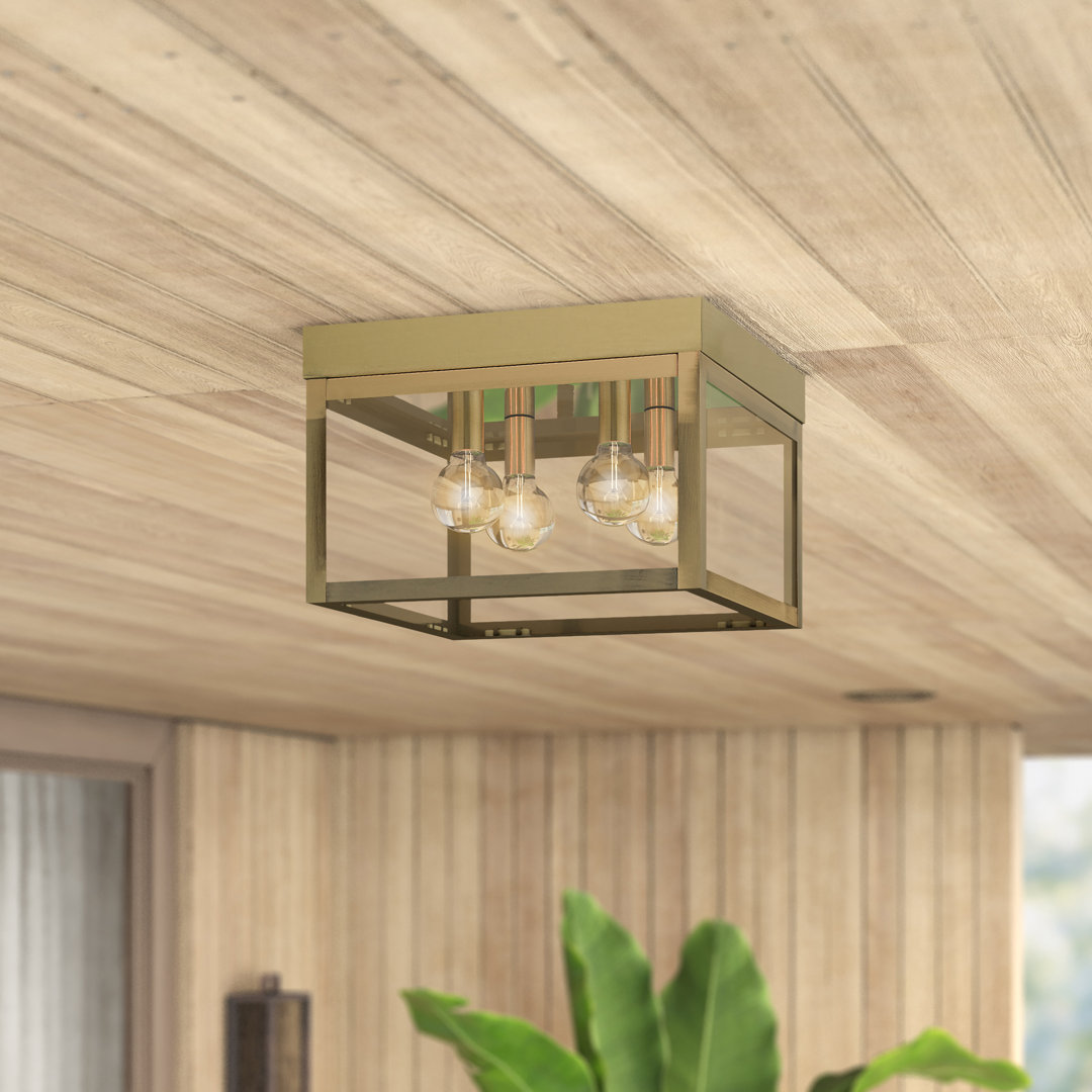 Bartek 4 - Bulb Outdoor Flush Mount Wade Logan® Fixture 