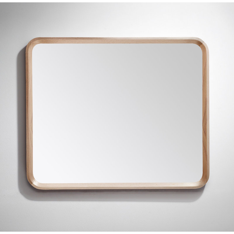 Miroir plat Aliyani, Chêne blanchi, 29,5 po x 35,5 po
