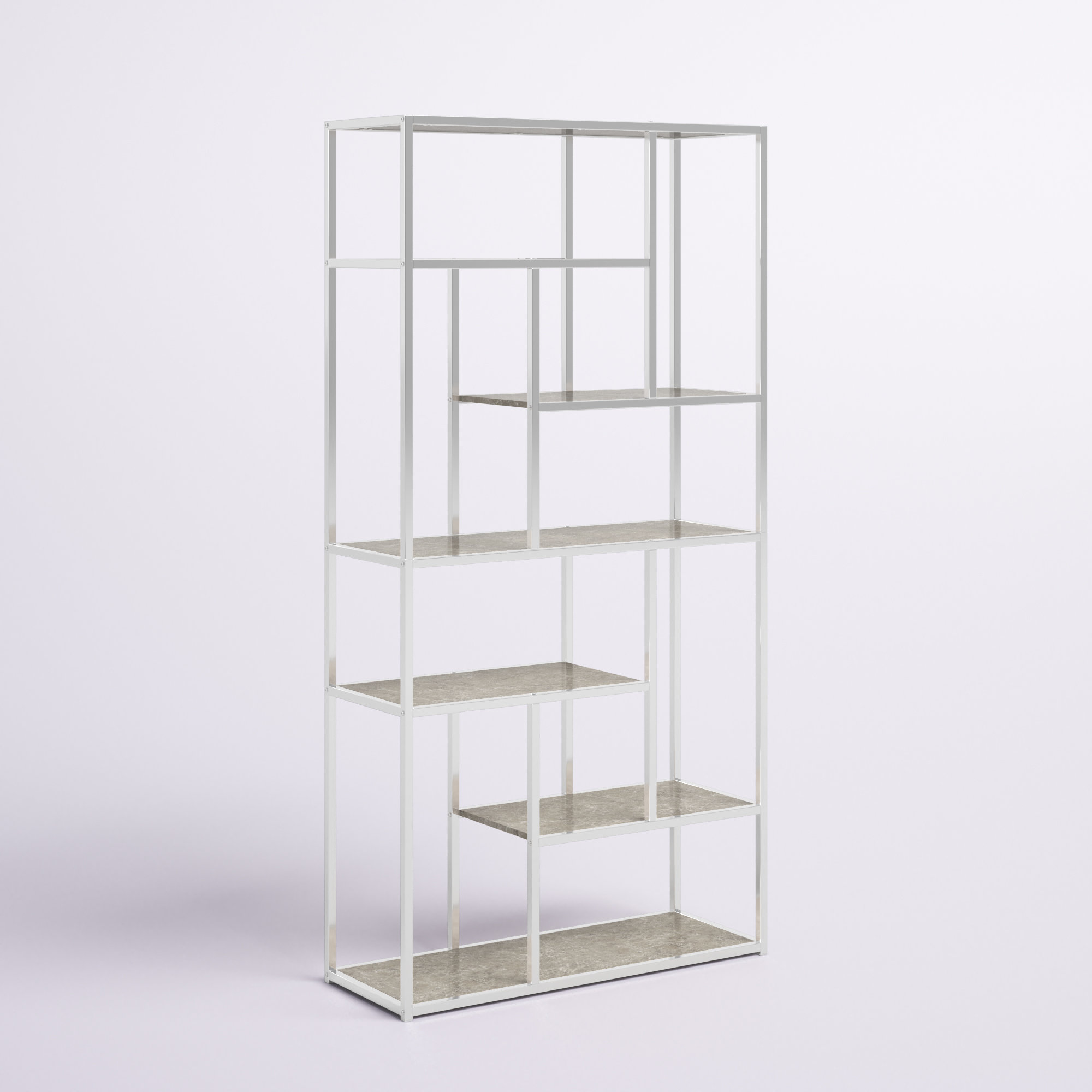 Etta Avenue™ Serena 72'' H x 36.25'' W Chrome Geometric Bookcase ...