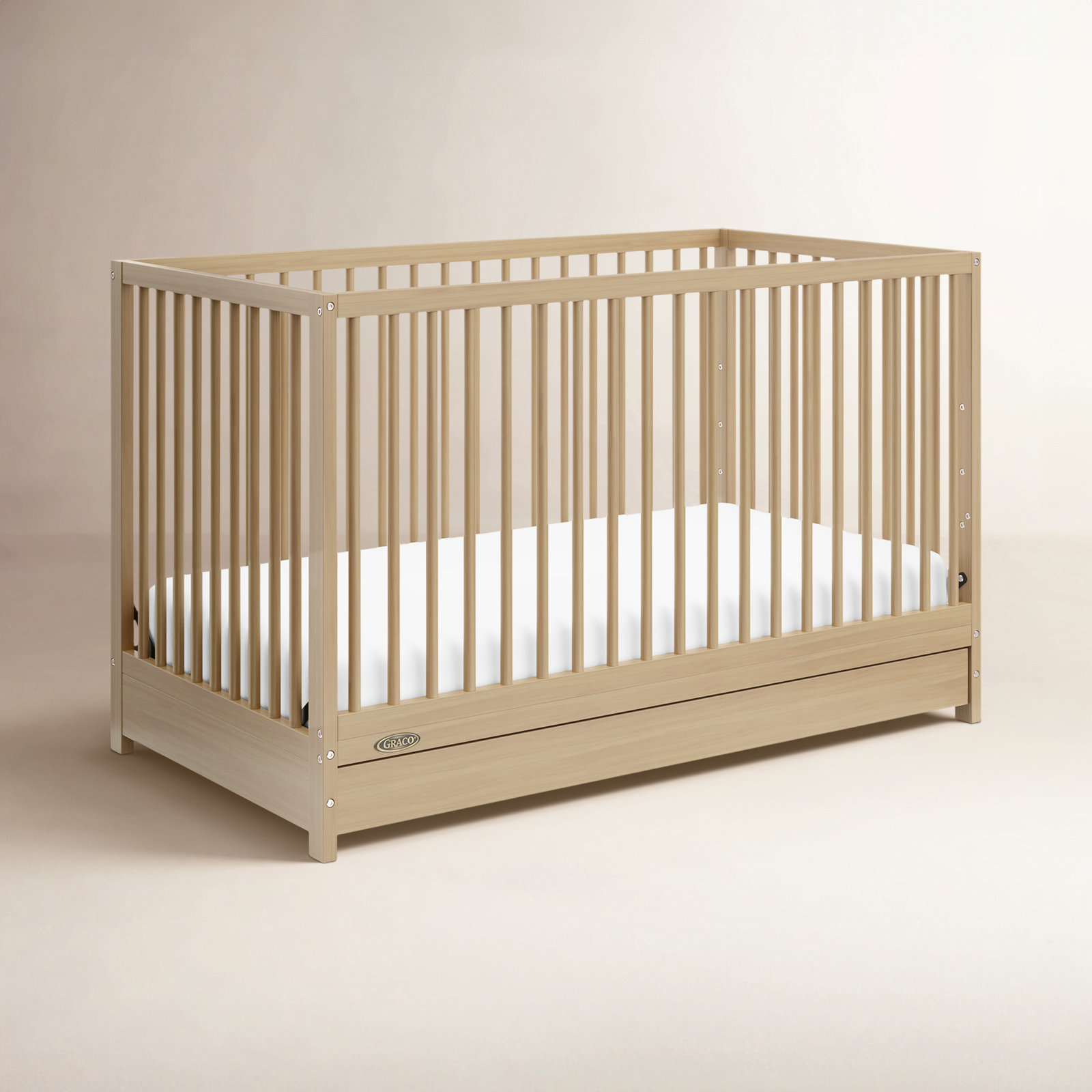 Teddi 5-in-1 Convertible Portable Crib, Driftwood, Crib