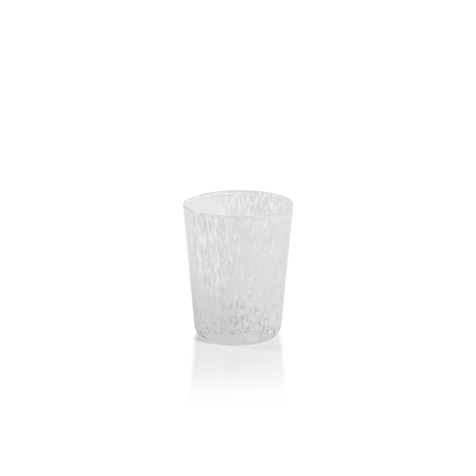 Buck Speckled Glass Tumblers, Set of 6, White