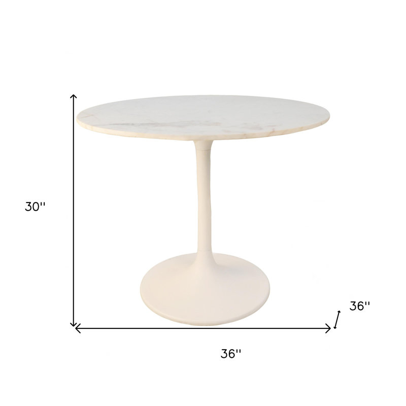 Table de salle à manger 36 po, 30"H x 36"L x 36"W, White