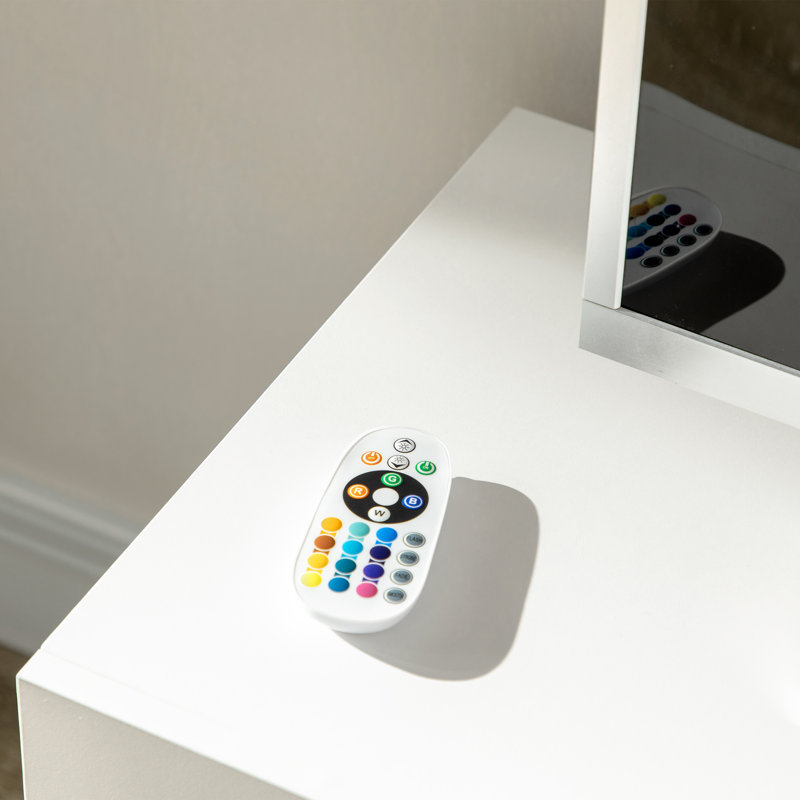 Meuble télé ultrabrillant avec lumières DEL pour téléviseurs de 55 po ou moins - blanc