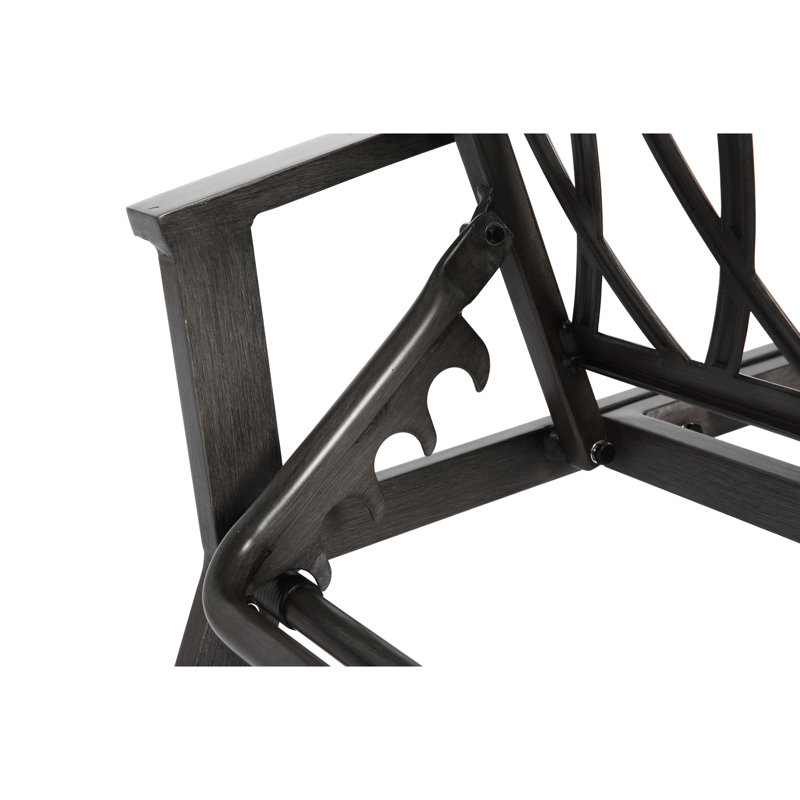 Chaise longue en fonte d'aluminium grise à roulettes et à tissage croisé avec siège réglable