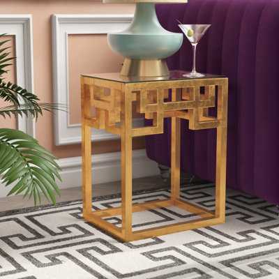 Oxendine Glass Top End Table