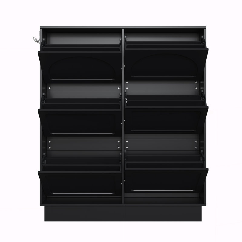 Organisateur avec tablette réglable, range-chaussures autoportant, Noir