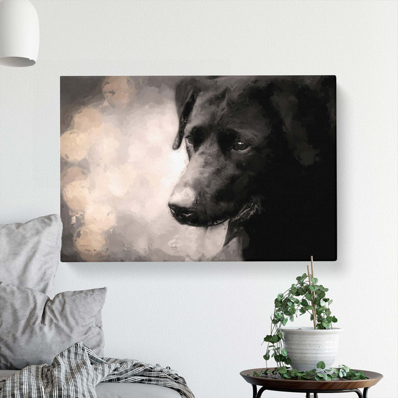 Black Labrador in Abstract - Wrapped Canvas, 35cm H x 50cm W x 3cm D
