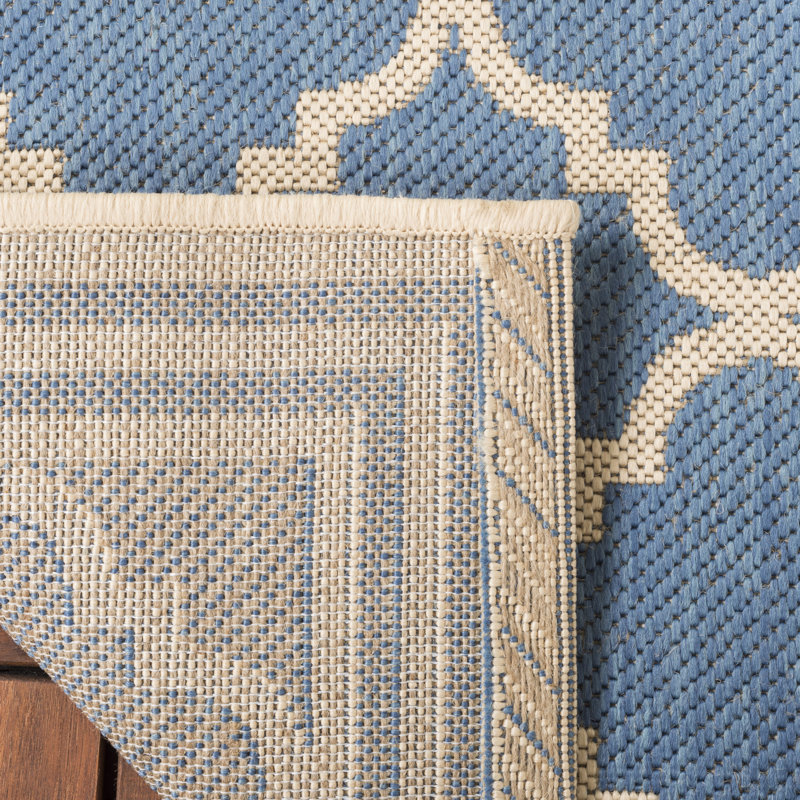 Hardrian Geometric Hand Woven Indoor / Outdoor Area Rug, Round 201 cm