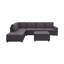 Canapé modulaire Cassia de 120 po avec repose-pieds en lin gris foncé Cassia