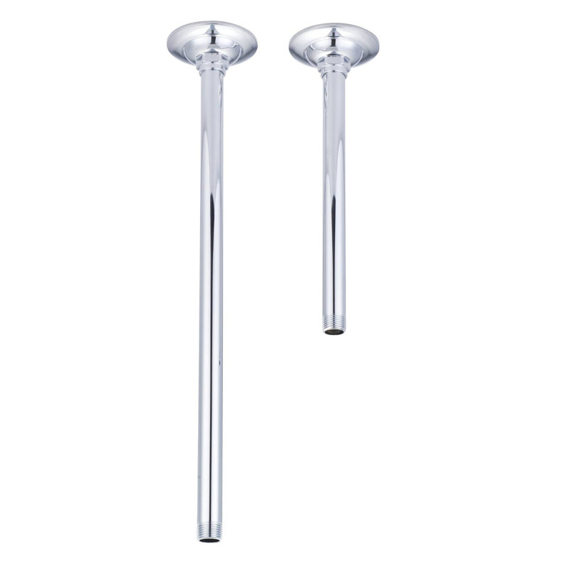 Bras de douche de plafond avec bride, Chrome poli