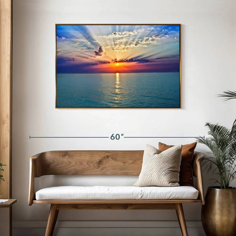 Golden Vanna Sunrise, Cadre flottant doré, 43 po x 29 po
