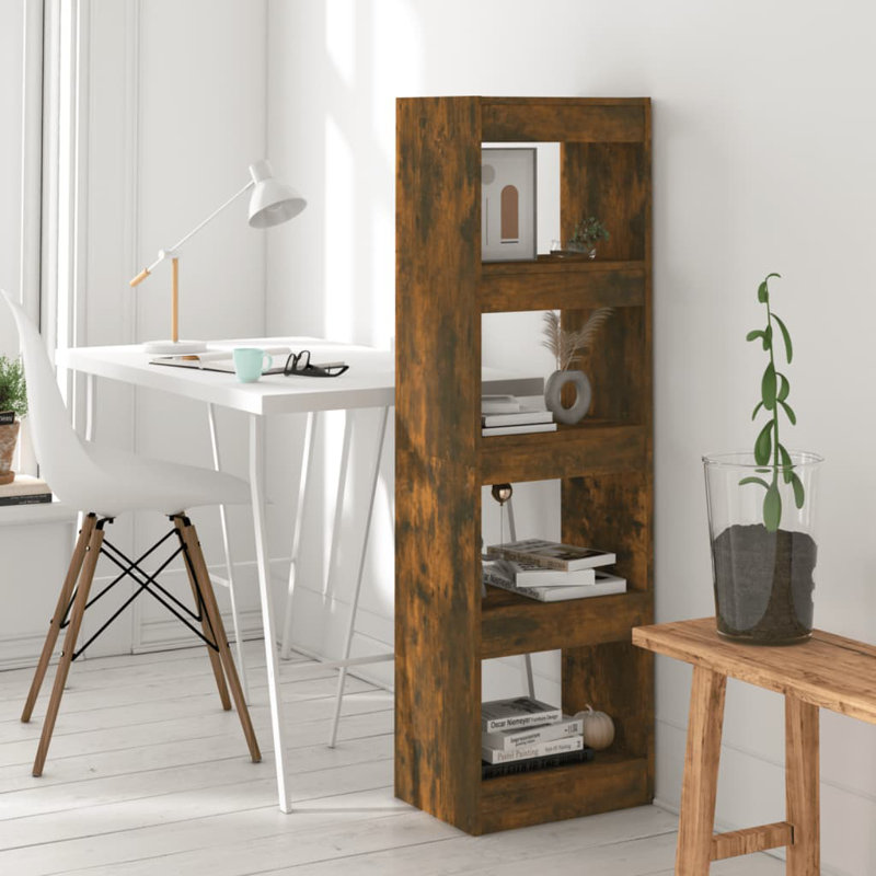 Lamariana 135cm H Standard Bookcase, Smoked Oak, 135cm H x 40cm W x 30cm D