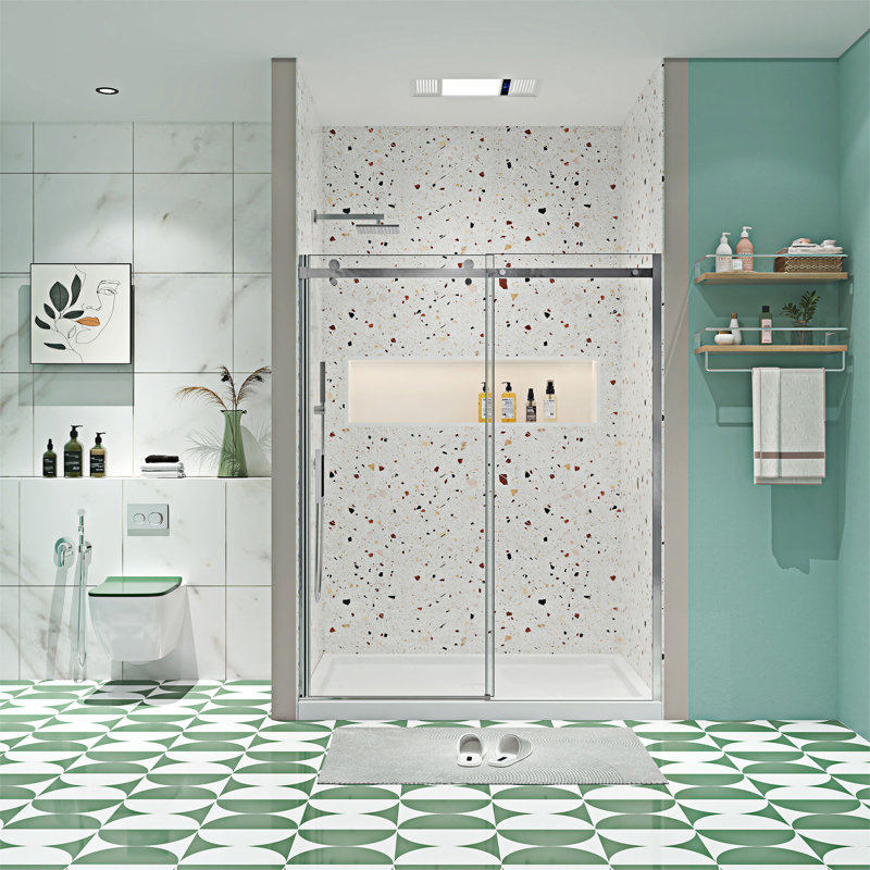 Porte de douche coulissante, Chrome chrome