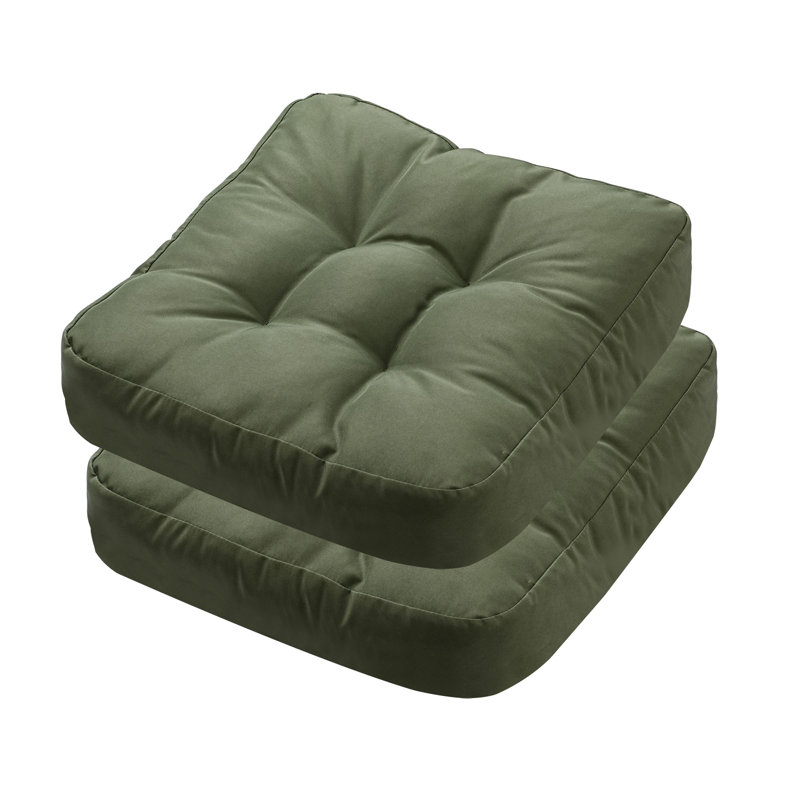 16.5-inch  Dining Chair Cushion, Green Polyester