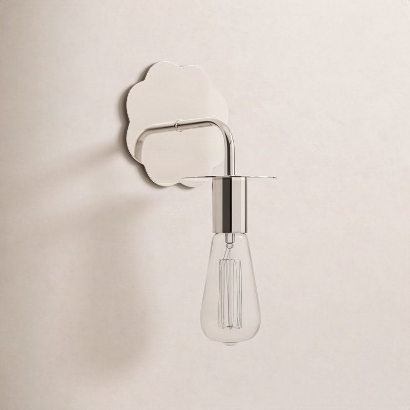 Izola Moira 1-Light Wall Sconce In Matte Black, Polished Nickel