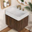 Meuble-lavabo flottant moderne en noyer 24 po Modern-268361015