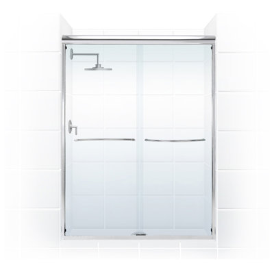 Paragon Series 60'' - 60'' W x 76'' H Sliding Frameless Shower Door with Clear Glass