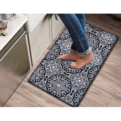 Aleise Geometric Anti-Fatigue Non-Skid Kitchen Mat