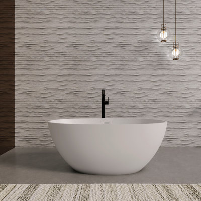 Baignoire de trempage autoportante de 55 pouces pour salle de bain