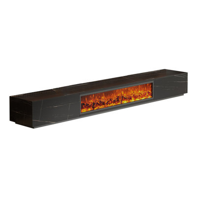 Italian minimalist LED simulated flame electronic fireplace floor cabinet