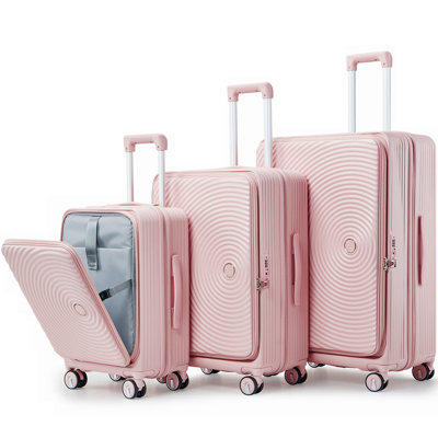 Luggage Sets 3 Piece(20/24/28), Expandable Carry On Luggage with TSA Lock Airline Approved, 100% PC Hard Shell and Lightweight Suitcase with Front Pocket and Spinner Wheels