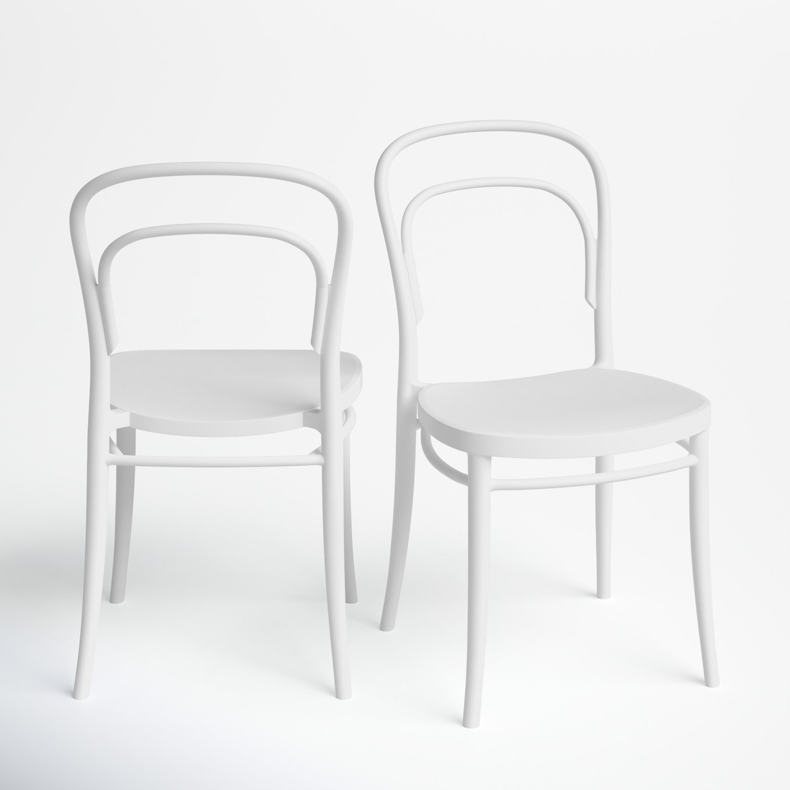 Farrah Stackable Patio Side Chair, White