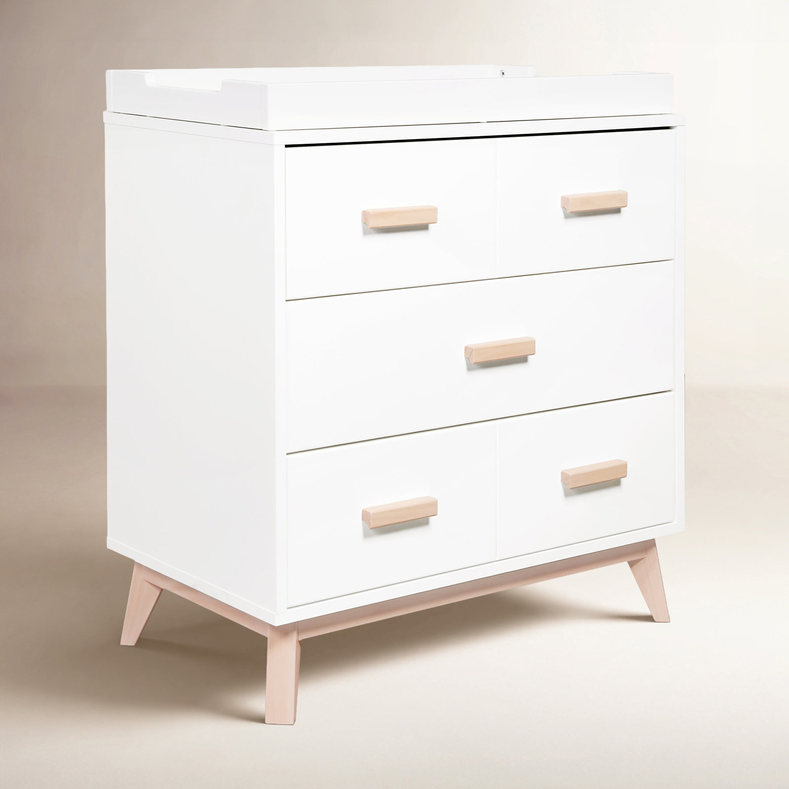 Scoot 3-Drawer Changing Table, White/Washed Natural