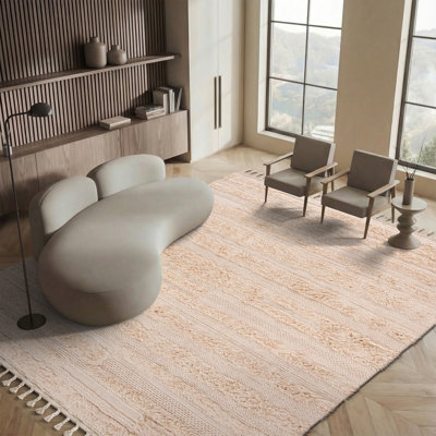 Powell Hand-Woven Flatweave Wool Beige/Grey Area Rug