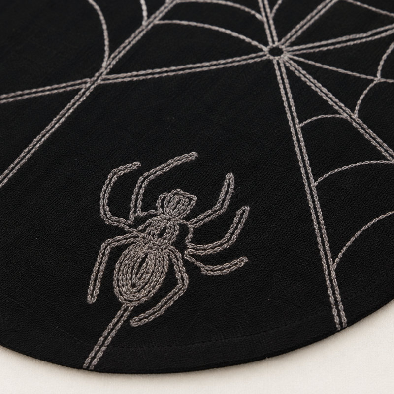 Napperon en toile d’Halloween 16 po, Noir