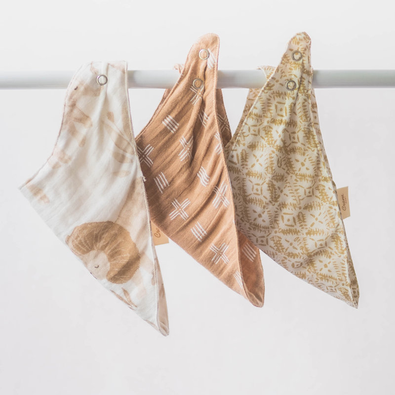 Crane Baby 3Pc. Muslin Bib Set - Kendi Collection